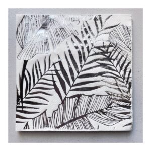 Pack Servilleta Premium “Hojas Palmeras Silver” x12 unidades