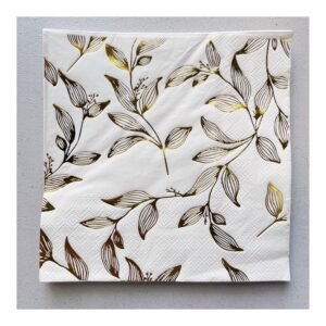 Pack Servilleta Premium “Hojitas Gold” x12 unidades