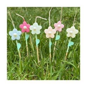 Pack Vela Forma “Florcita Mini con Hojita” x5 unidades