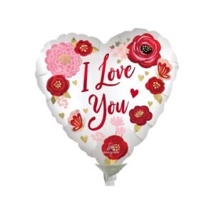 Globo forma “Corazón Love You con Rosas” x unidad