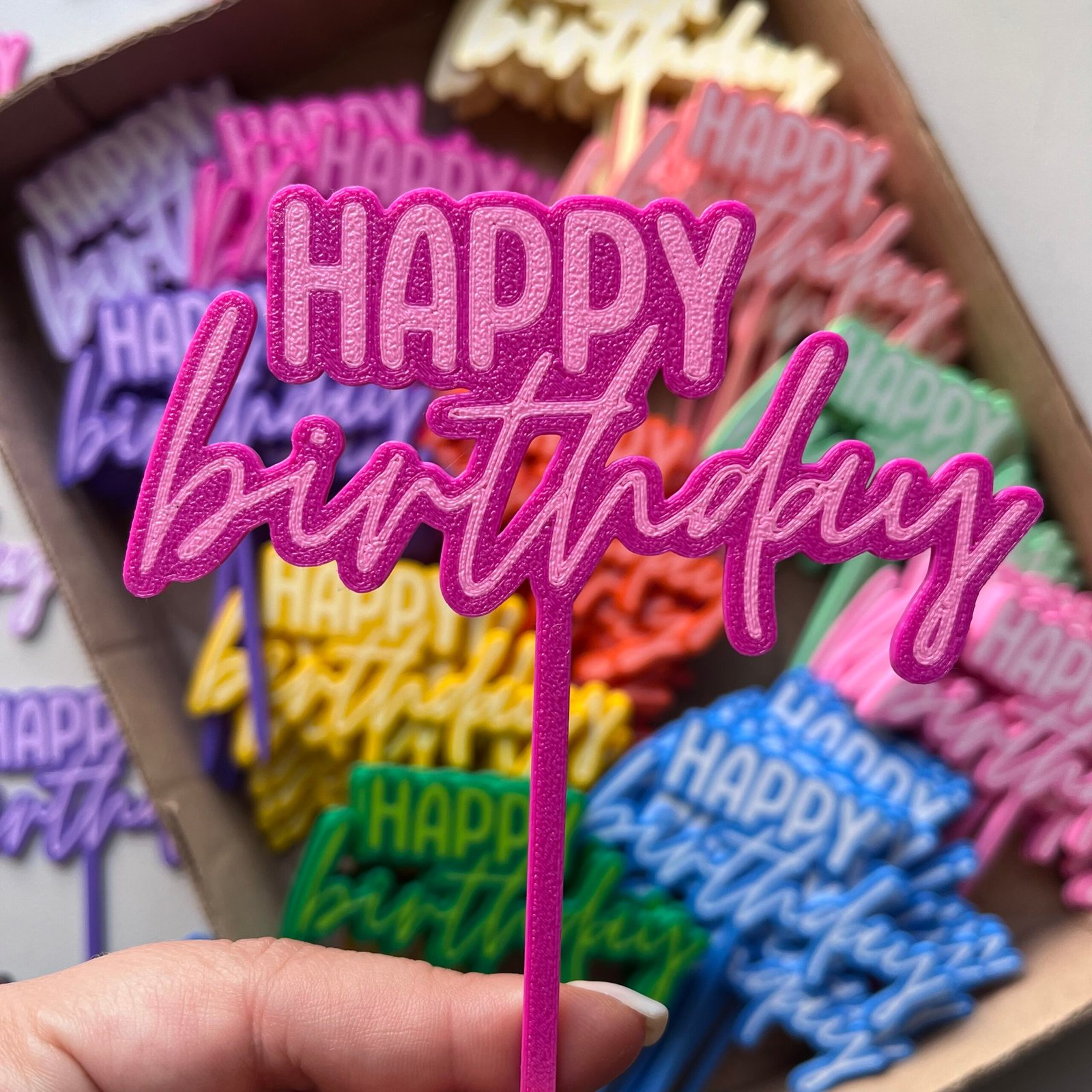 Toper “Happy Birthday Bi Color” x unidad - Imagen 11