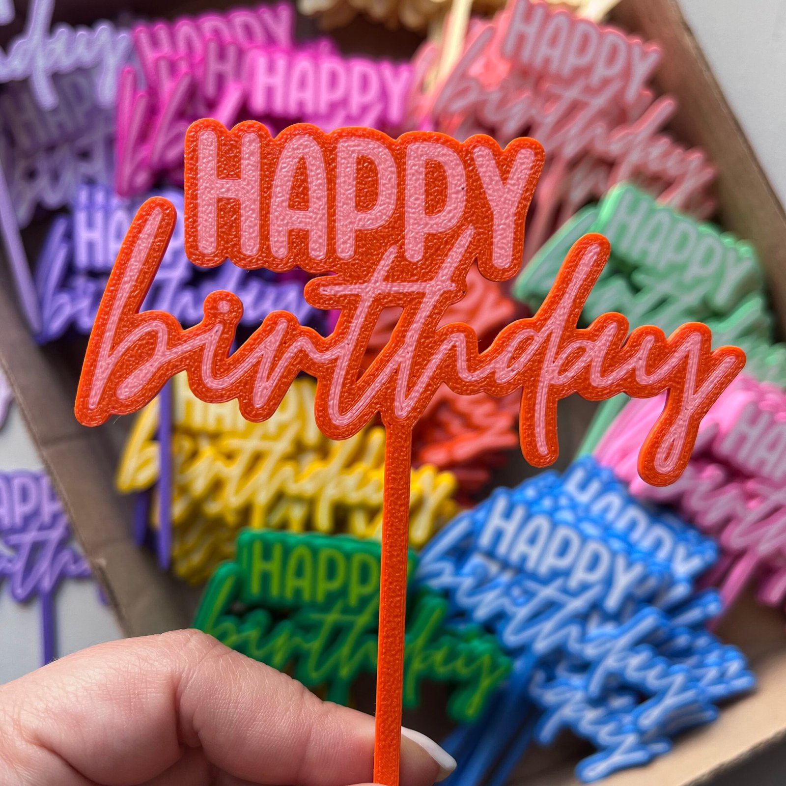 Toper “Happy Birthday Bi Color” x unidad - Imagen 2