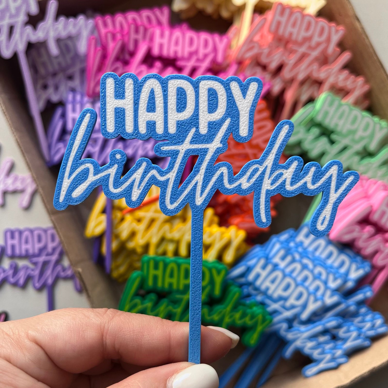 Toper “Happy Birthday Bi Color” x unidad - Imagen 9