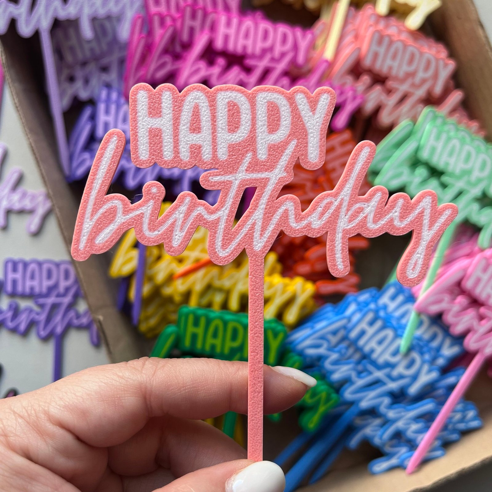 Toper “Happy Birthday Bi Color” x unidad - Imagen 7