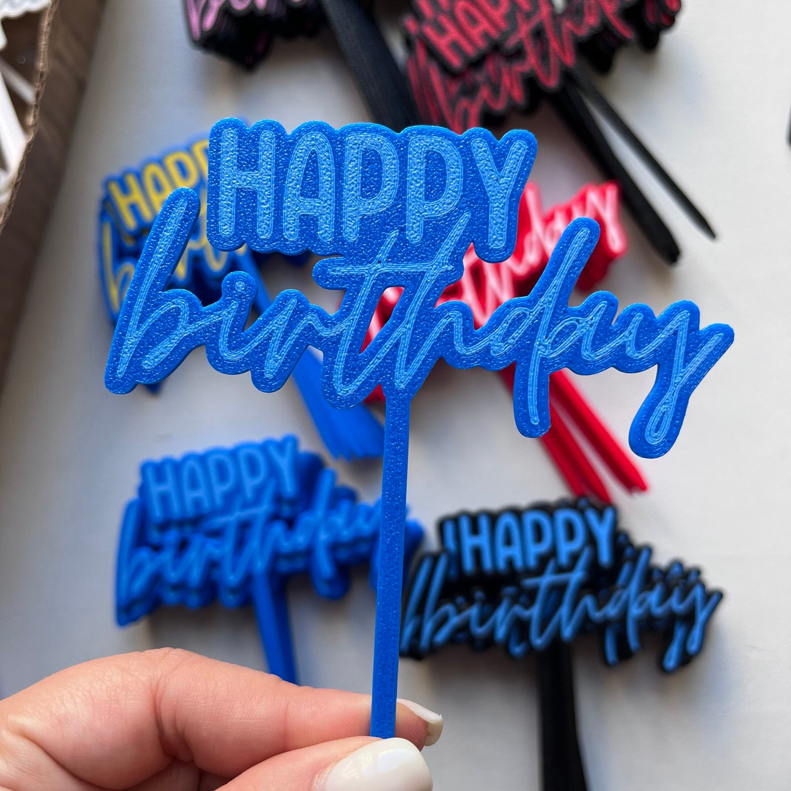 Toper “Happy Birthday Bi Color” x unidad - Imagen 4