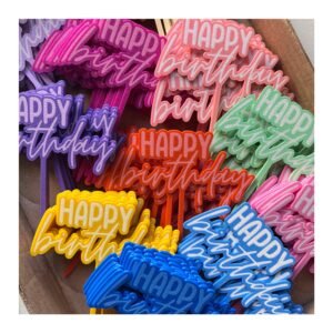 Toper “Happy Birthday Bi Color” x unidad