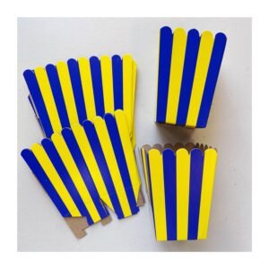 Pack “Pochoclera Linea Azul/Amarillo” x10 unidades