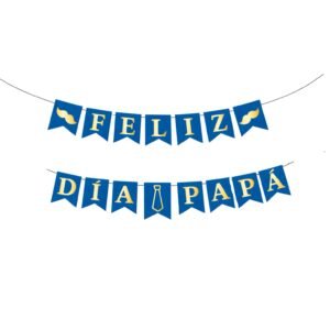 Banderín “Feliz Día Papá / Azul con oro” x unidad