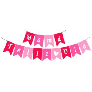 Banderín “Mamá Feliz Día / Tonos Rosas” x unidad