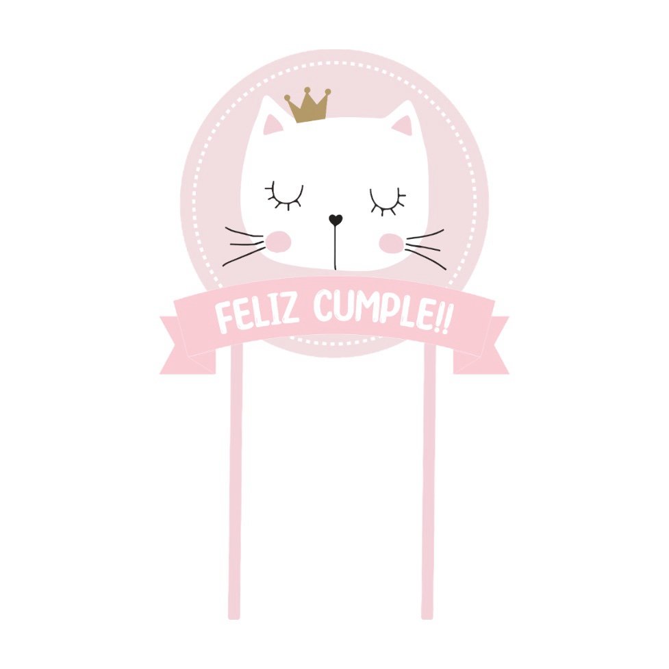 Cake Toper “Gatita Rosa” x unidad