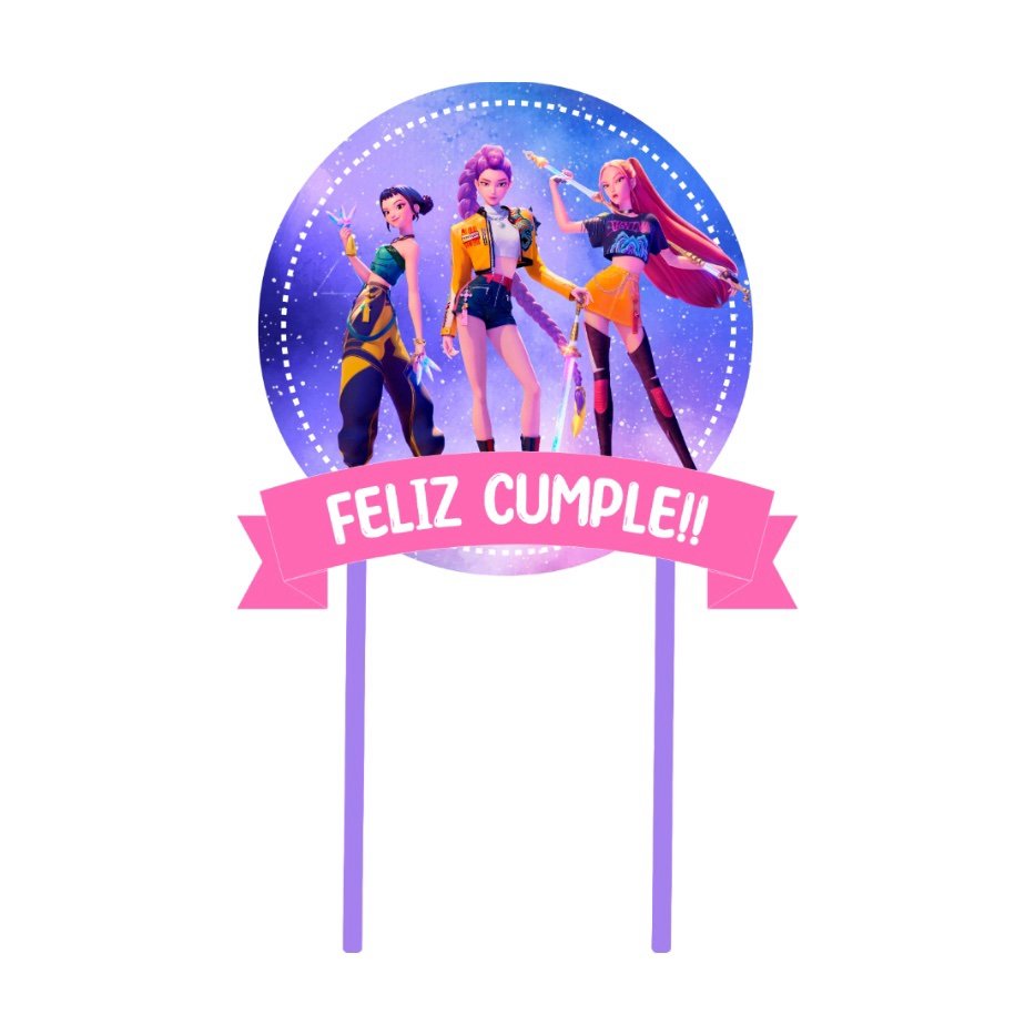 Cake Toper “Guerreras K-Pop” x unidad - Imagen 2