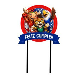 Cake Toper “Mascotas Mundial 2026” x unidad