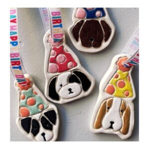 Tag de Cerámica “Perrito Cumpleañero” x unidad