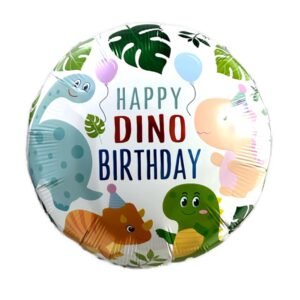 Globo Redondo “Dino Happy Birthday” x unidad