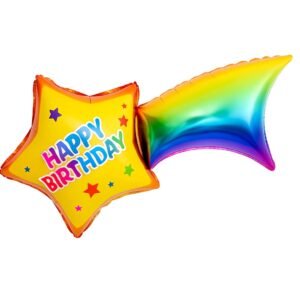 Globo Forma “Estrella Fugaz Happy Birthday” x unidad
