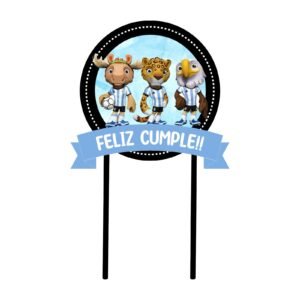 Cake Toper “Mascotas Mundial con Camiseta Argentina” x unidad