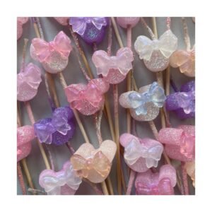 Pack Vela Forma "Minnie Mouse con aplique" x5 unidades
