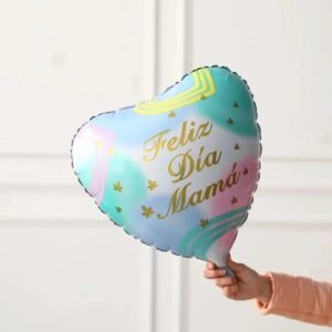 Globo Corazón “Feliz Día Mamá colores pastel” x unidad