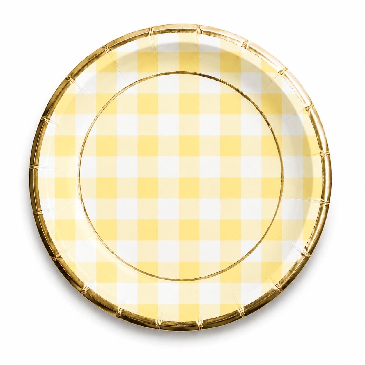 Pack Plato “Cuadrille Amarillo Pastel” x8 unidades