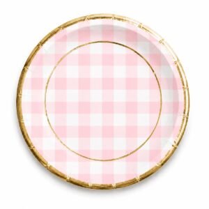 Pack Plato “Cuadrille Rosa Pastel” x8 unidades