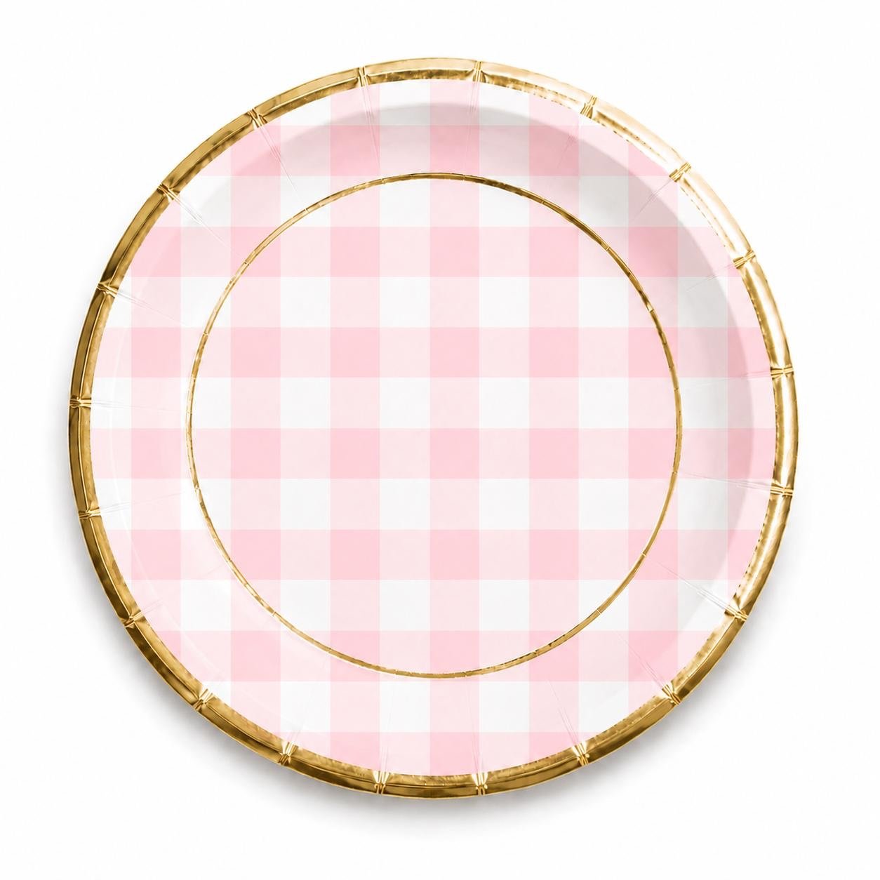 Pack Plato “Cuadrille Rosa Pastel” x8 unidades