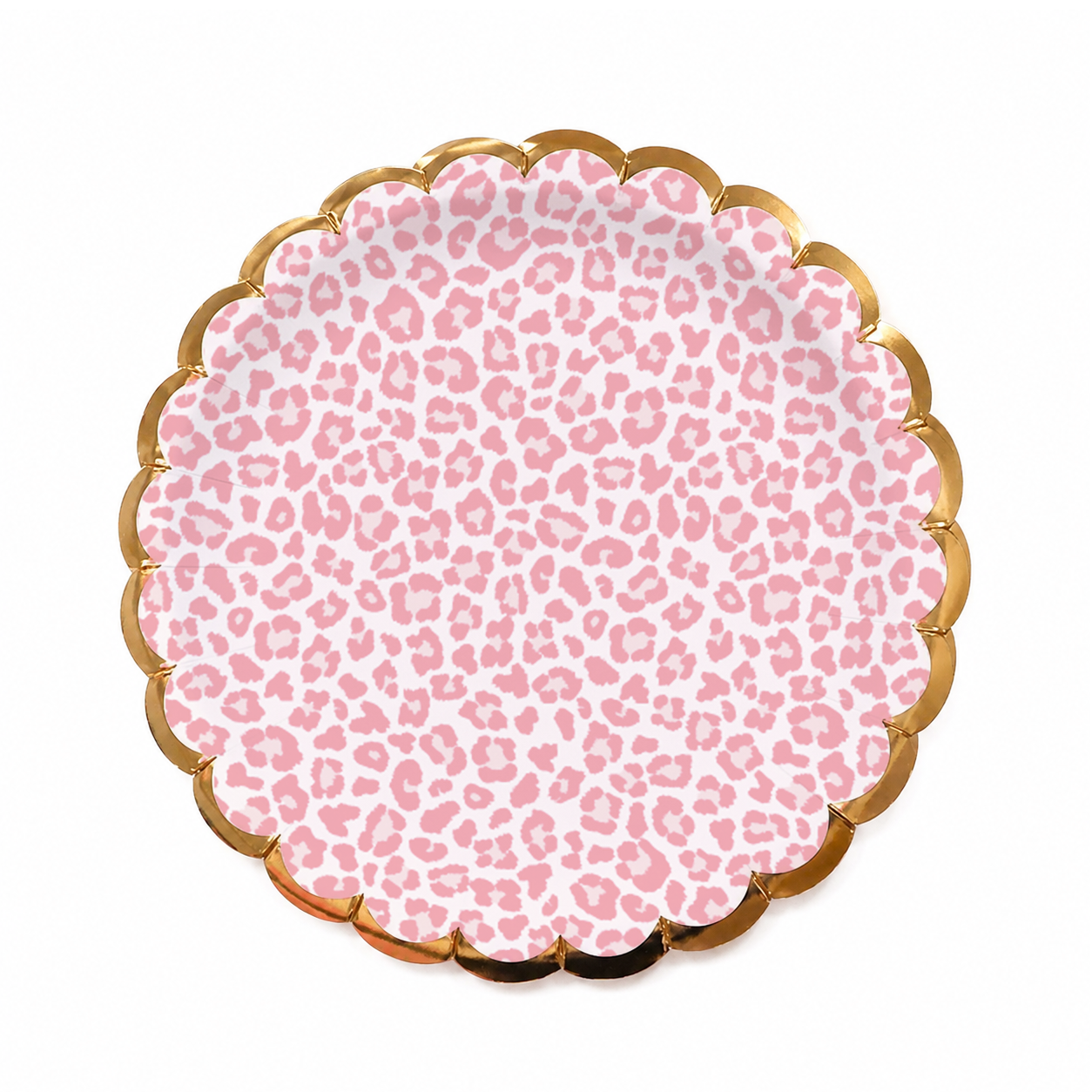 Pack Plato Scallop “Animal Print Rosa” x8 unidades