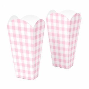 Pochoclera “Cuadrille Rosa Pastel” x8 unidades