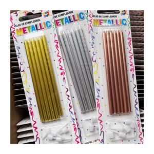 Pack Blister “Vela Finita Metálica con bases” x6 unidades