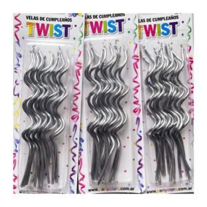 Blister “Velas Twist Plata” x12 unidades