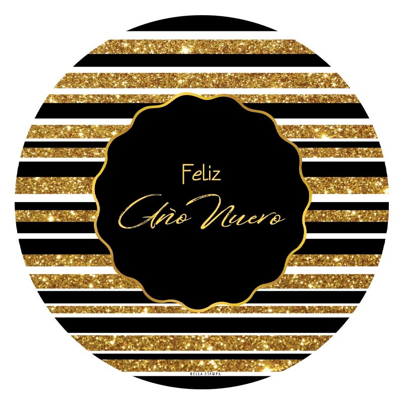 Pack Plato de Sitio "Feliz Año Nuevo" x6 unidades
