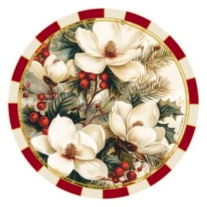 Pack Plato de Sitio "Magnolia Navideña" x6 unidades
