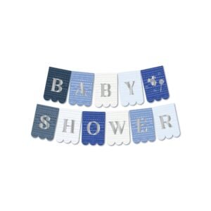 Banderin "Baby Shower Tonos Celestes con stamping" x unidad