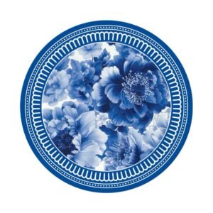 Pack Plato de Sitio "Flores Azules” x6 unidades