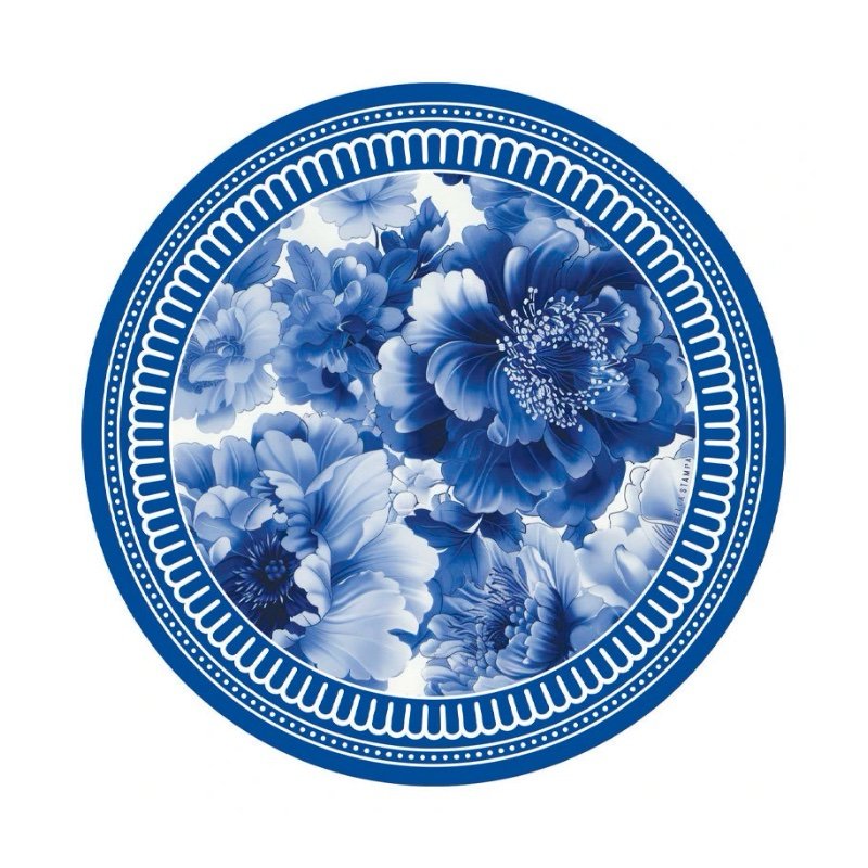 Pack Plato de Sitio "Flores Azules” x6 unidades